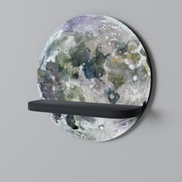 MOON WANDER Okrugla polica crna