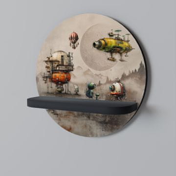 MACHINARIUM MACHINES Okrugla polica crna