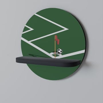 Okrugla polica FOOTBALL ACTION crna