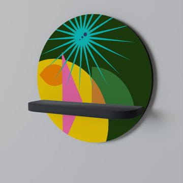 Okrugla polica RADIANT RAY crna