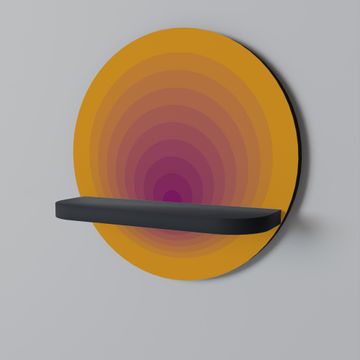 RUMENI GRADIENT Okrugla polica Crna