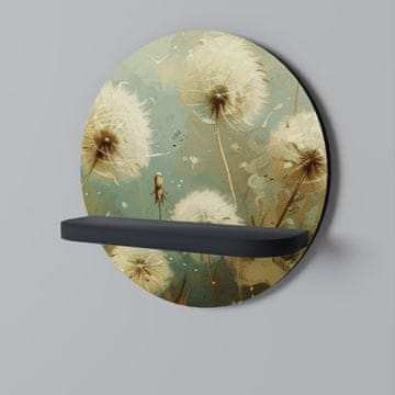 DREAMY MEADOW Okrugla polica crna