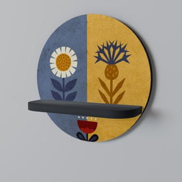 SCANDIC FLORET Okrugla polica crna
