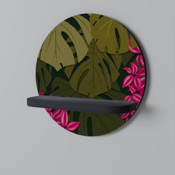 TROPICAL BEAUTY Okrugla polica crna