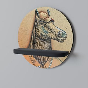 Okrugla polica EQUINE SWAGGER crna