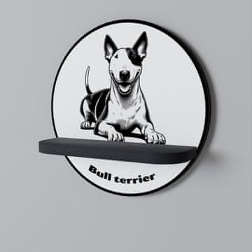 BULL TERIER Okrugla polica Crna
