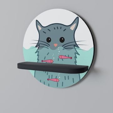 CAT SPLASH Okrugla polica crna