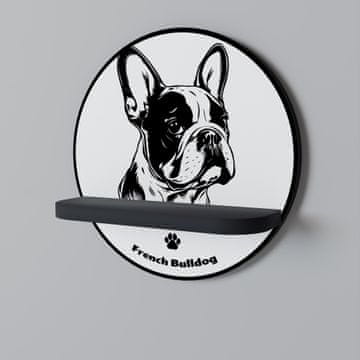 FRANCUSKI BULLDOG Okrugla polica crna