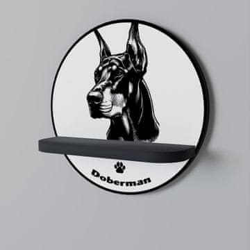 DOBERMAN PAS Okrugla polica crna
