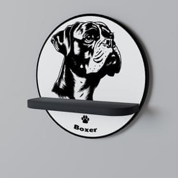 BOXER DOG Okrugla polica crna
