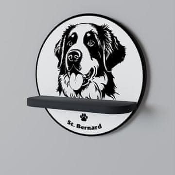 Okrugla polica SAINT BERNARD crna