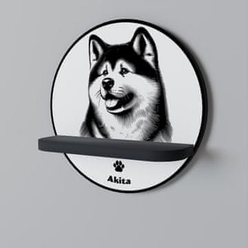 AKITA DOG Okrugla polica crna