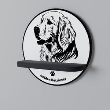ZLATNI RETRIEVER Okrugla polica crna