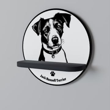 JACK RUSSEL TERRIER Okrugla polica crna
