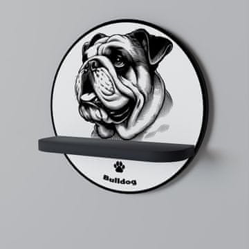 BULLDOG DOG Okrugla polica crna