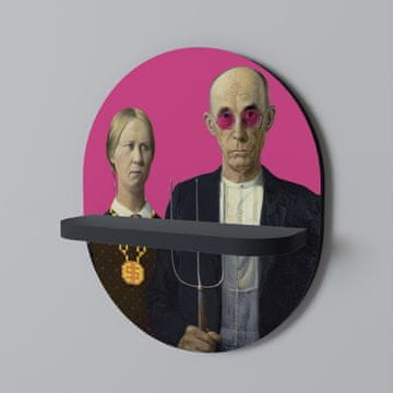 AMERIČKI GOTSKI BLING Ovalna polica crna