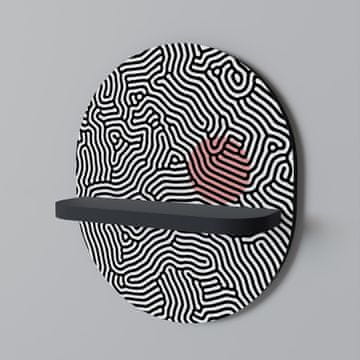 LIVING DOT Ovalna polica crna