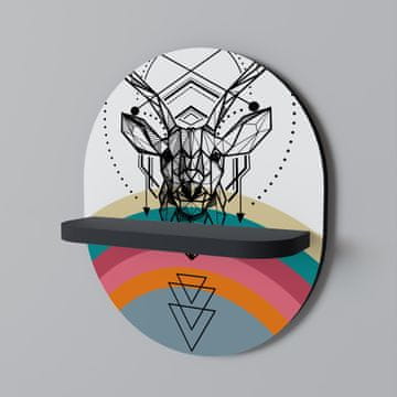 DEER OF COLOR Ovalna polica crna