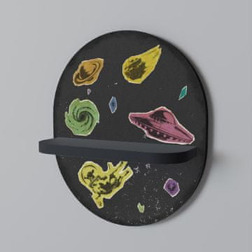 GALAXY MORSEL Ovalna polica crna