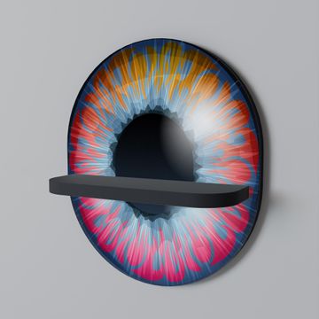 FANTASY EYE Ovalna polica crna