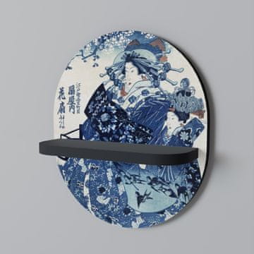 JAPANSKA ŽENA Ovalna polica Crna
