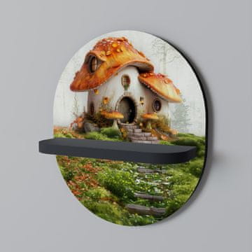 MYSTIC TOADSTOOL Ovalna polica crna
