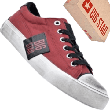 Big Star JJ274352 crvene bordo visoke klasične ženske tenisice
