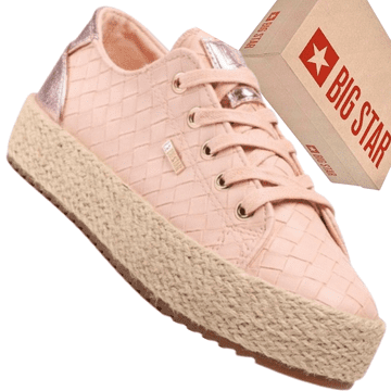 Big Star JJ274398 ženske espadrile ružičaste s vezicama, ležerne ljetne