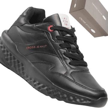 CROSS JEANS KK2R4023C - crne ženske tenisice od eko kože, sportske cipele
