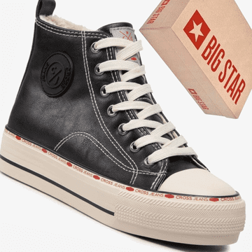 Cross Jeans KK2R4042C - ženske crne izolirane visoke tenisice