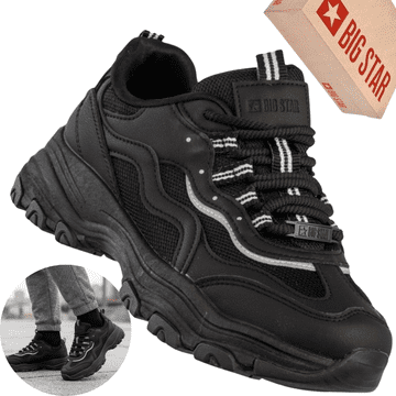 BIG STAR RR274A177 ženske cipele, debele sportske tenisice, crne, lagane