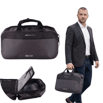 BIG STAR HH574050 siva sportska torba za putovanje preko ramena za vikend