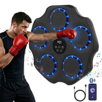 Nikcorp Elektronička boksačka meta Bluetooth LED boksačka muzička sprava
