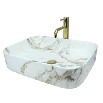 DE Aufsatzwaschbecken 51 cm - Glanz Modern Waschbecken ohne Hahnloch - Elegant Aufsatzwaschbecken Oval für Badezimmer und Gäste WC - nur Bad Waschbecken