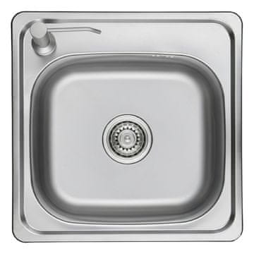 Kuchinox Sudoper s jednim koritom 47,5x47,5, Dozator tekućine za lijevu stranu, Krom, Čelik