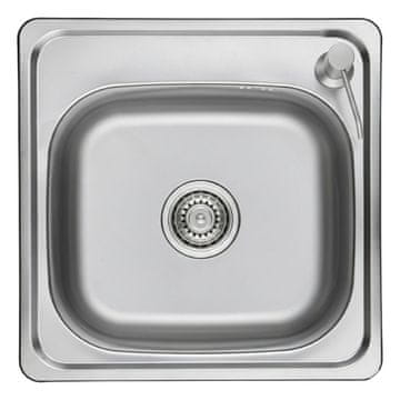 Kuchinox Sudoper s jednim koritom 47,5x47,5, dozator tekućine, desni, krom, čelični set