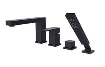 Besco MODERN VARIUM crna slavina za kadu s 4 rupe