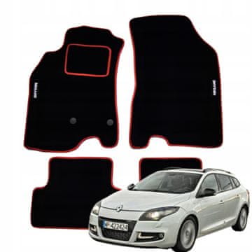 Velur podne prostirke za Renault Megane III Karavan 2009-2016 Auto prostirke s vezom R
