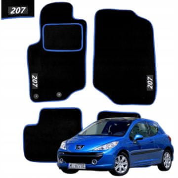 Velur podne prostirke za Peugeot 207 2006-2012, brisači automobila s vezom N