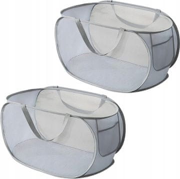 Sklopiva košara za rublje 75L siva 36x36x58 cm s ručkama