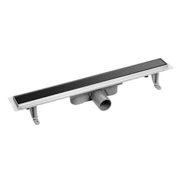 Laveo Linearni odvod 70 cm niski bas crno staklo