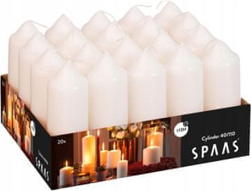 Spaas set od 20 nemirisnih svijeća 40/110 mm, 13 v, boje slonovače