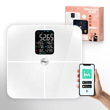 Webber Analitička kupaonska vaga 16 parametara Apple Health, Google Fit, IF1321B