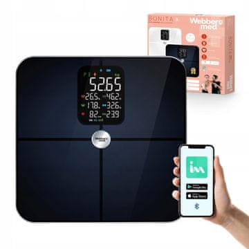 Webber Analitička kupaonska vaga 16 parametara Apple Health, Google Fit, IF1321C