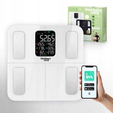 Webber Analitička kupaonska vaga 16 parametara Apple Health, Google Fit, IF1320B