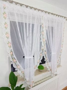 Gotova zavjesa s krugovima ukrašena gipur čipkom 400x160cm