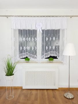 Gotova zavjesa od markizete 300x160 cm s bijelim gipurima