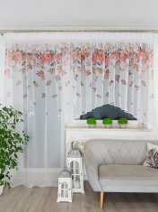 Set zavjesa za balkon 400x150 cm + 140x250 cm od cvjetne tkanine