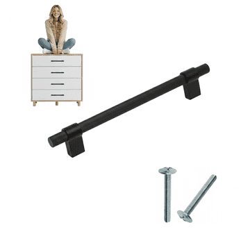Uchwyt meblowy ATTICUS 160 crni mat, stilski moderan AKS