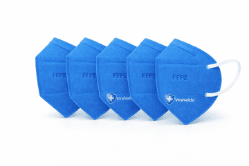 FFP2 antivirusna zaštitna maska 5 slojeva plava VIRSHIELDS - 5 kom